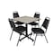 Kobe Kobe Square Table & Chair Set, Wood, Metal, Vinyl Top, Maple TKB3030PL29BK - alternate 1